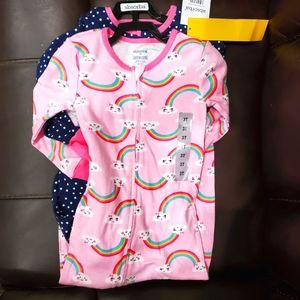 Absorba Paris 2-pack cotton sleeper 3T 3 Year toddler girls.  Lot of 2. NWT